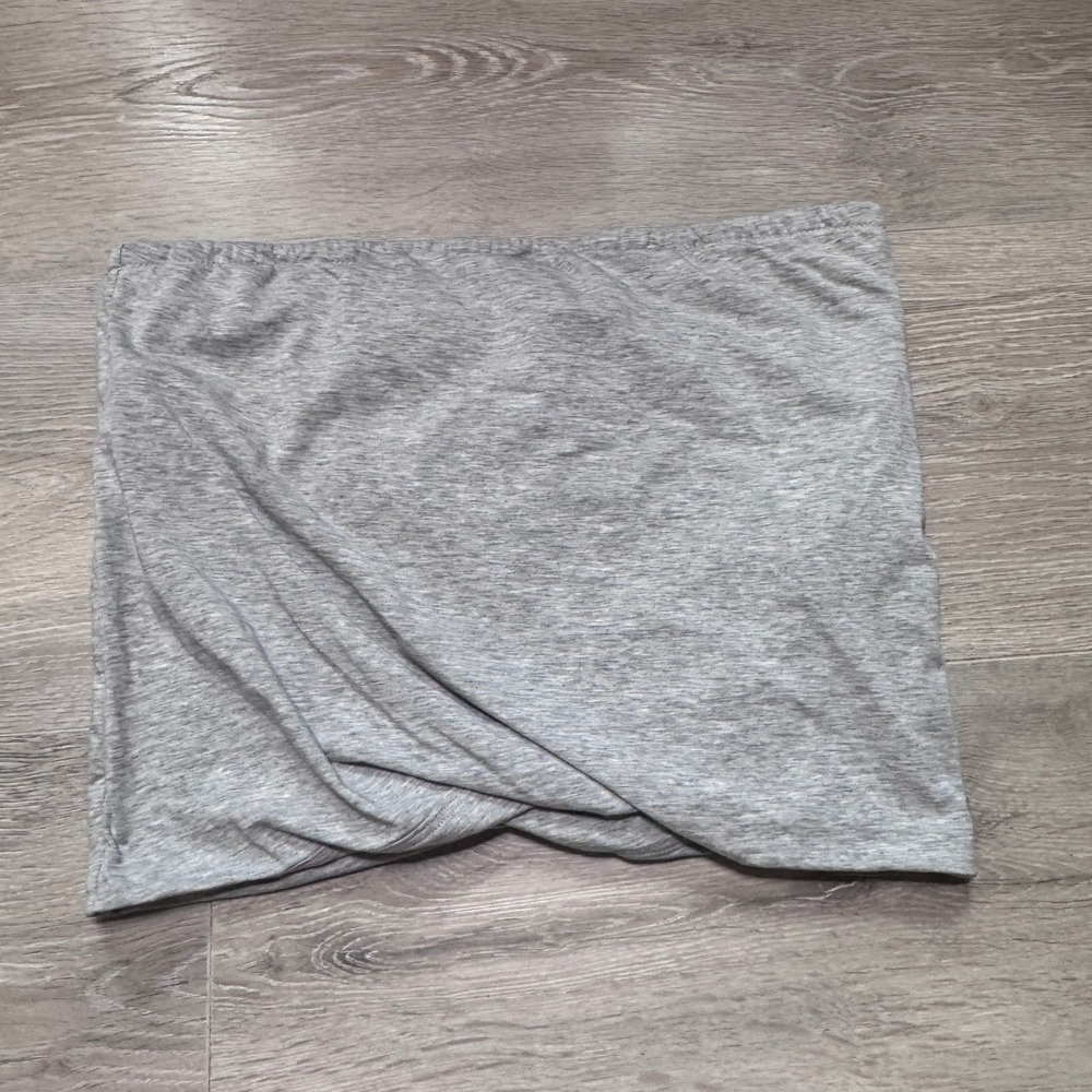 Everlane Women Gray Supima Cotton Twist Front Strapless Tube Top Size Large L